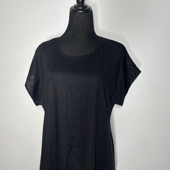NWT Universal Standard Black Sarah Dress Linen Midi Oversized Relaxed Fit XS - Picture 5 of 11
